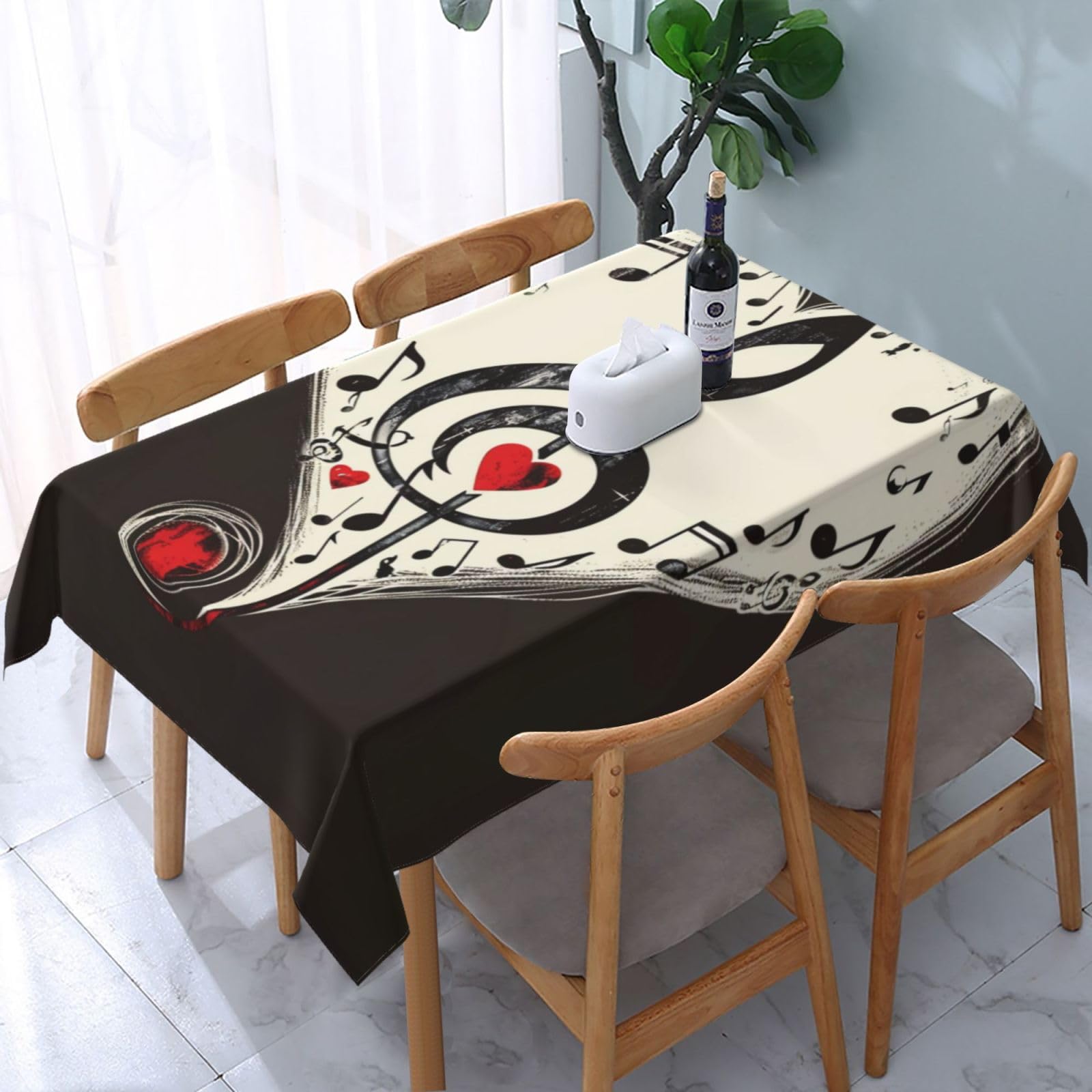 Nappe de table rectangulaire musique anti tache cuisine