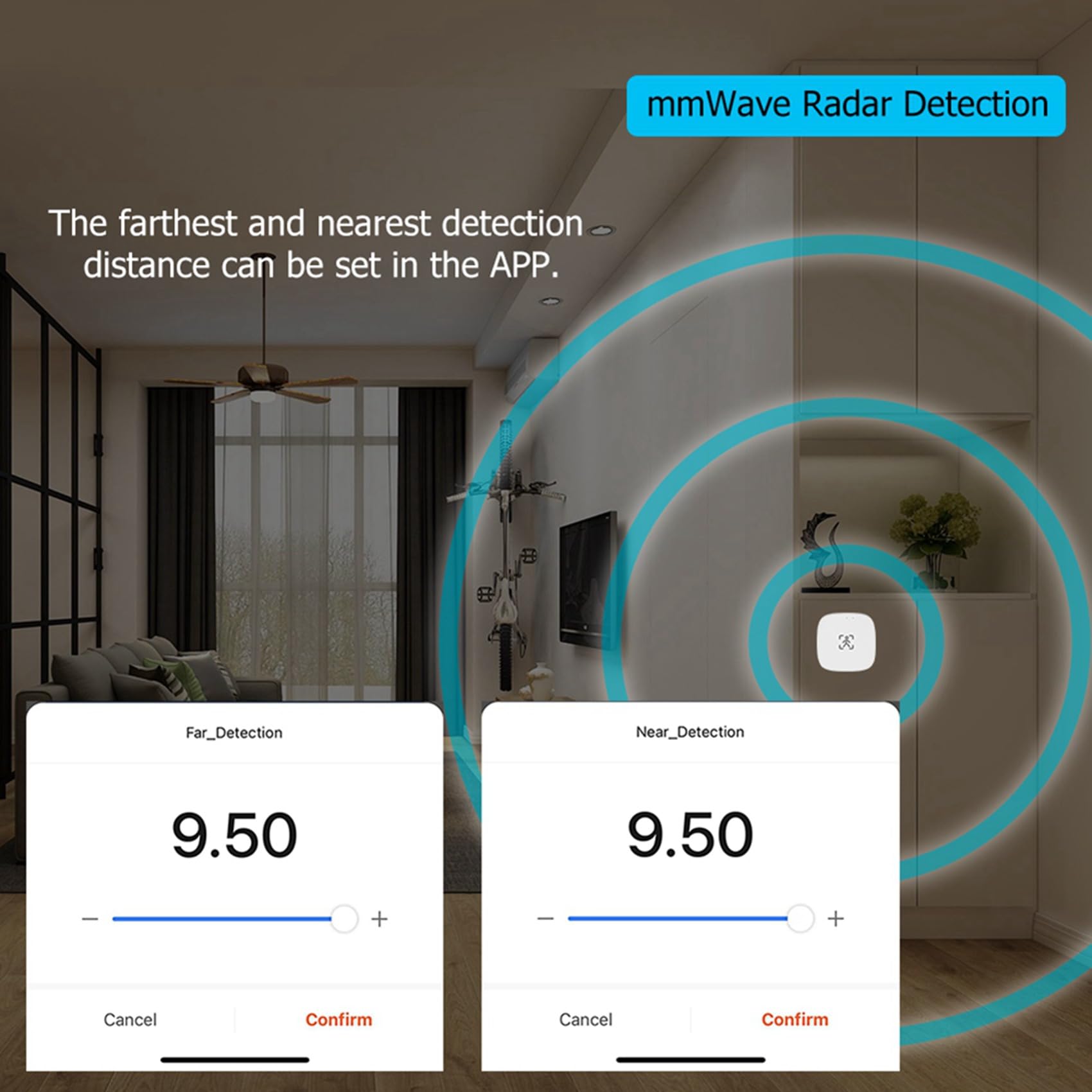 2X Sensor de Movimiento de Presencia WiFi con Detección de Luminancia/Distancia 5/110/220V Tuya Smart Life Automatización del Hogar