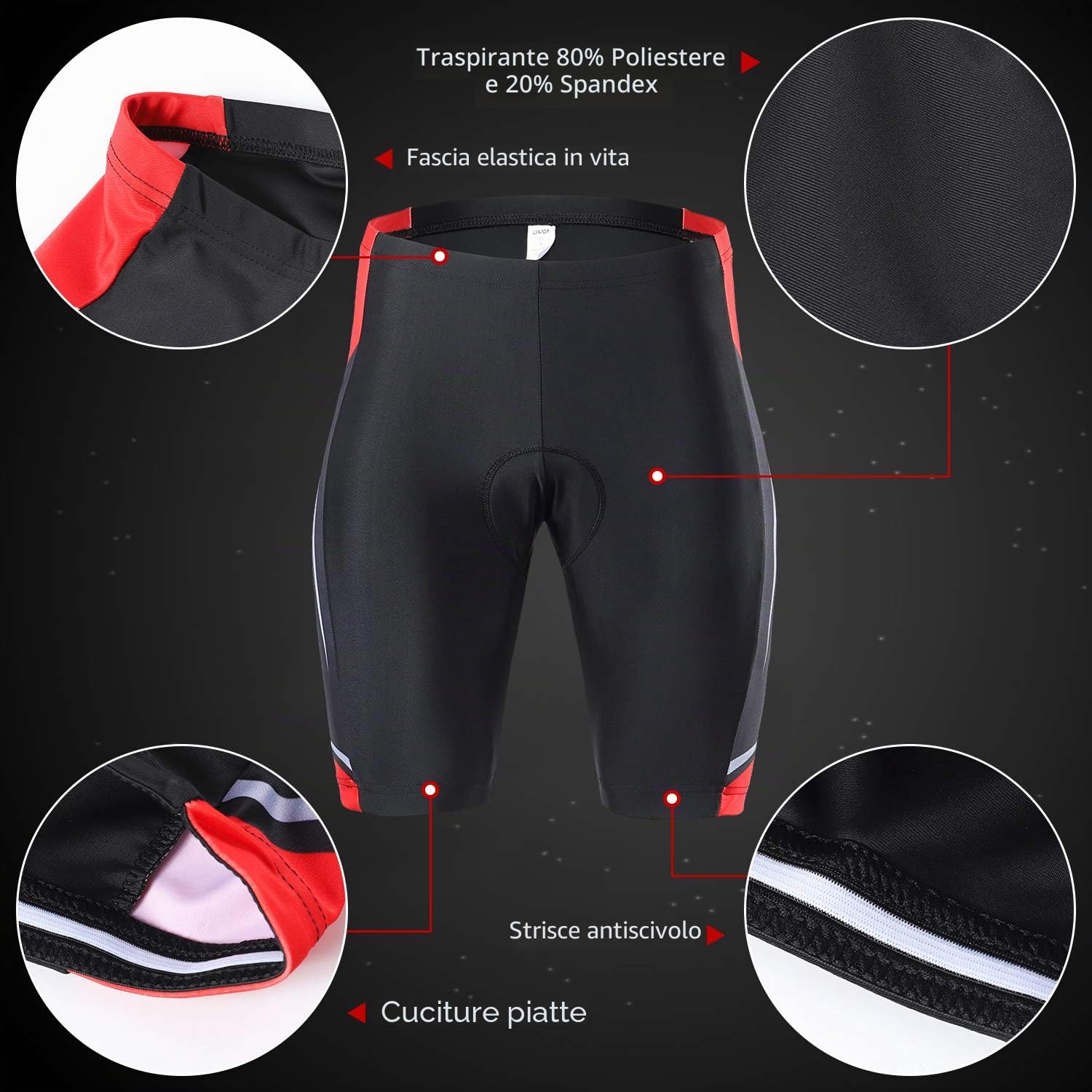 Lixada - Completo sportivo da ciclismo, da uomo, con maglia a maniche lunghe e pantaloni, in tessuto traspirante e ad asciugatura rapida, adatto per la primavera e l’autunno, Schwarz1, L