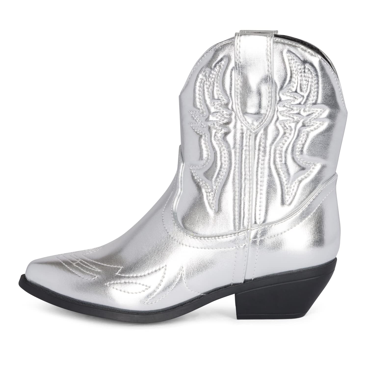 STYLISH S BUCK ~ Womens Western Ankle Boots Pointed Toe Stacked Heel Cowboy Booties