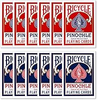 Vista 4 de 1 docena de cartas de póquer Pinochle - 6 barajas azules y 6 rojas