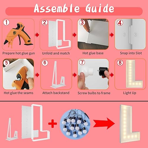 Vista 190 de Marco de números iluminados de 4 pies precortado, números de marquesina gigante, números 7, números de mosaico para globos, decoraciones de Número