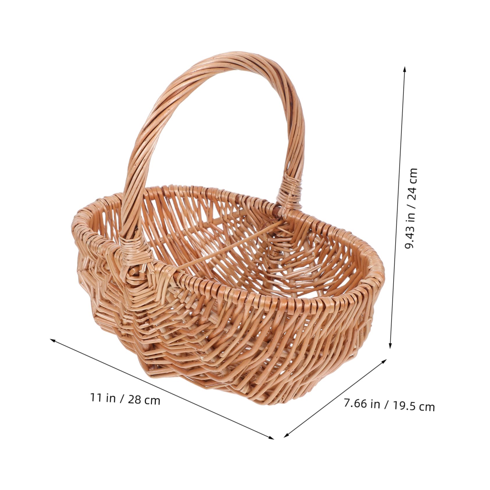 Happyyami Handwoven Rattan Basket Natural Woven Storage Bin for Fruits Vegetables Eggs Elegant and Durable Kitchen Organizer for Serving and Pantry Use