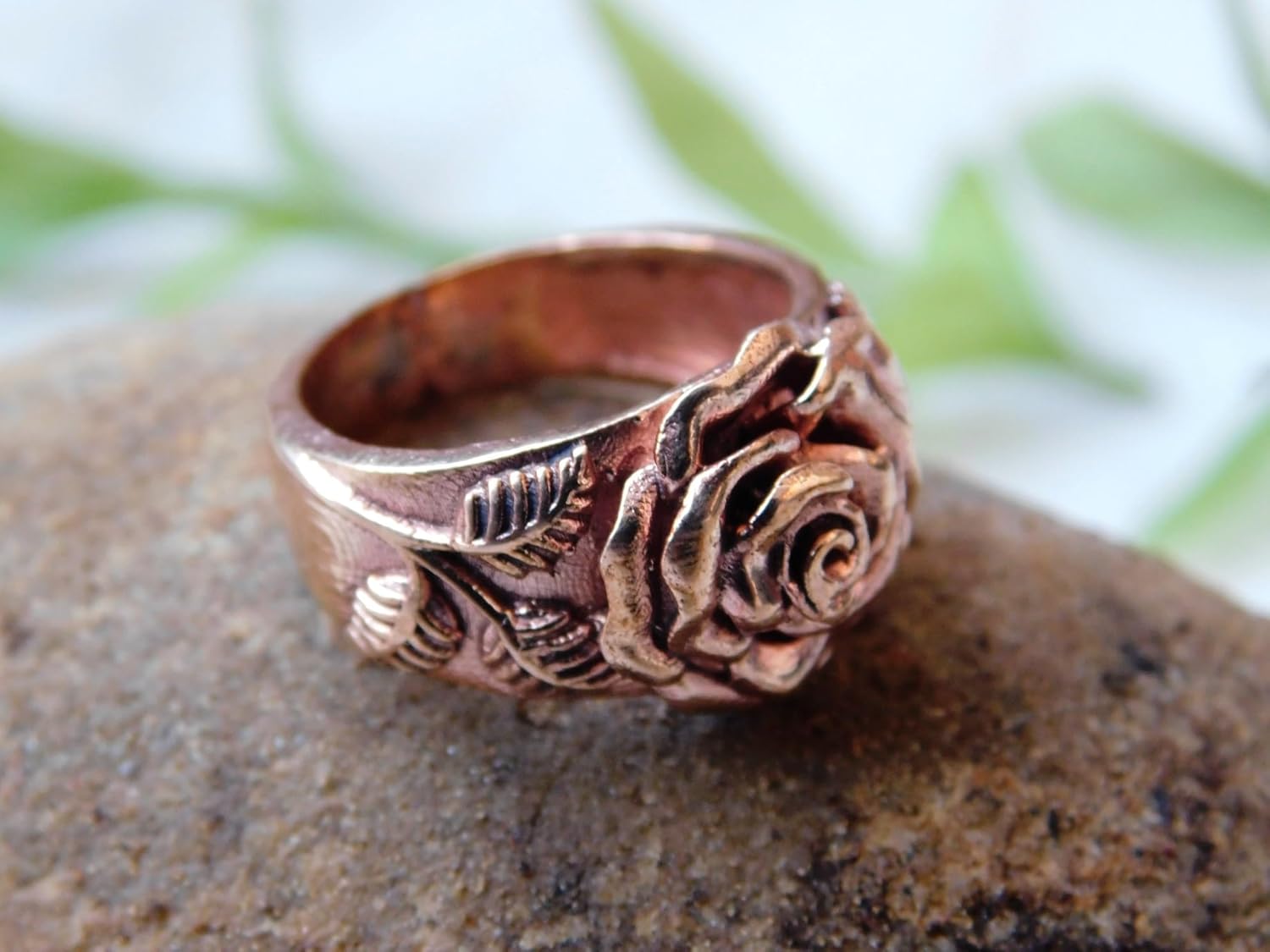 Handcrafted Copper Flower Ring – Vintage Floral Design, Adjustable Copper Band, Artisan Jewelry for Women & Men