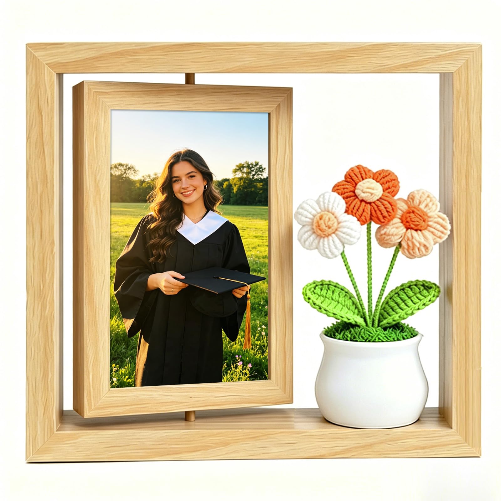 Cadre photo rotatif double face pour valoriser vos images sans masquer le fond