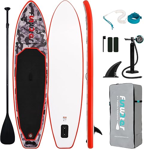 Vista 76 de FunWater Inflatable Stand Up Paddle Board with Premium SUP Paddleboard Accessories, Anti-Slip EVA Deck, 11'/10'6'' Paddle Boards for Adults & Youth