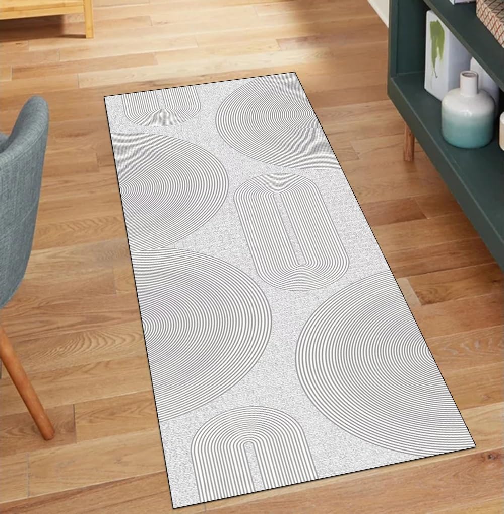 Alfombra de pasillo gris lavable que evita resbalones en casa
