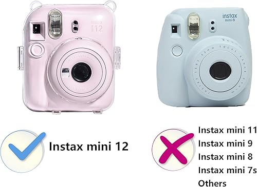 Miniatura 2 de Mini 12 - Funda protectora con bolsillo para almacenamiento de fotos y correa de hombro extraíble para cámara instantánea Fujifilm Instax Mini 12,