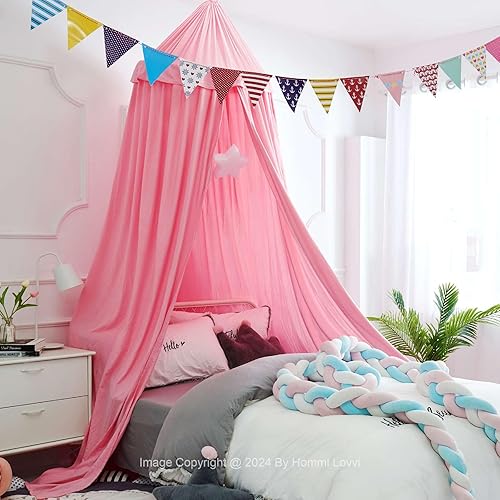 Vista 20 de Toldo de cama para niñas, con volantes de ensueño para colgar en el techo, toldo de princesa, decoración de dormitorio, toldo suave, rincón