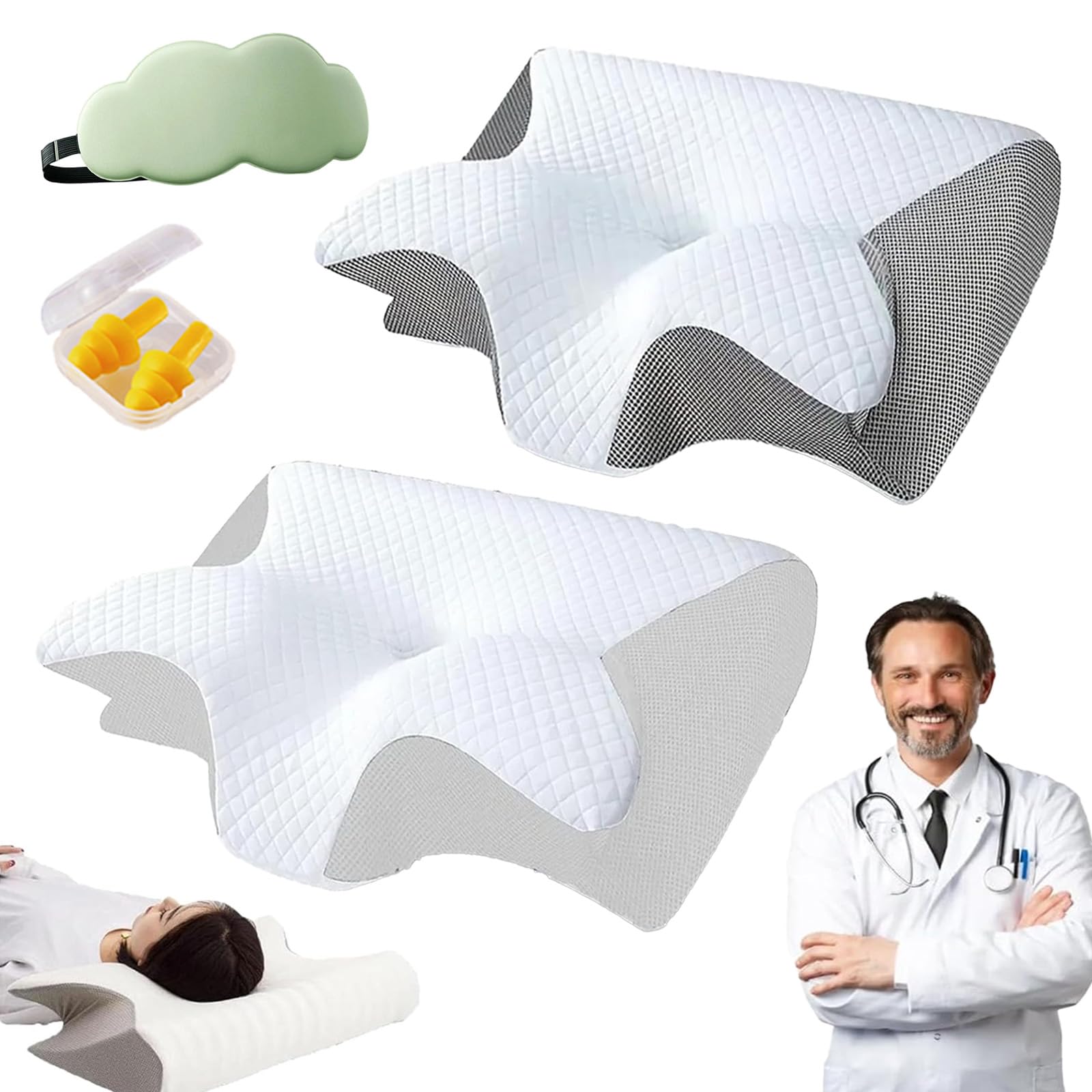 HItianya SOYA-Paris Oreiller SOYA 2.0, SoyaParis Oreiller Ergonomique Cervical 2 en 1, Oreillers Mémoire Soutien Cervical pour Dormir, des Douleurs Au Cou, Au Dos Et Aux Épaules (C HItianya SOYA-Paris Oreiller SOYA 2.0, SoyaParis Oreiller Ergonomique Cervical 2 en 1, Oreillers Mémoire Soutien Cervical pour Dormir, des Douleurs Au Cou, Au Dos Et Aux Épaules (C