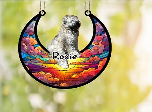 Vista 13 de LOVELYPOD Adorno de Navidad personalizado de perro pastor alemán, atrapasoles conmemorativo, adorno de Navidad de pastor alemán con nombre, pérdida