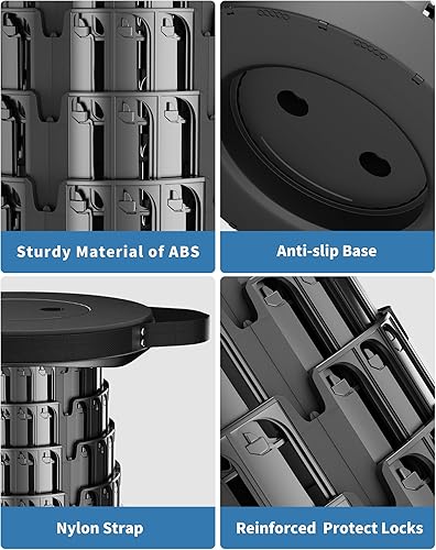 Miniatura 5 de Taburete plegable mejorado con cojín extraíble y bolsa de transporte impermeable, taburete plegable portátil para adultos, campamento, pesca,