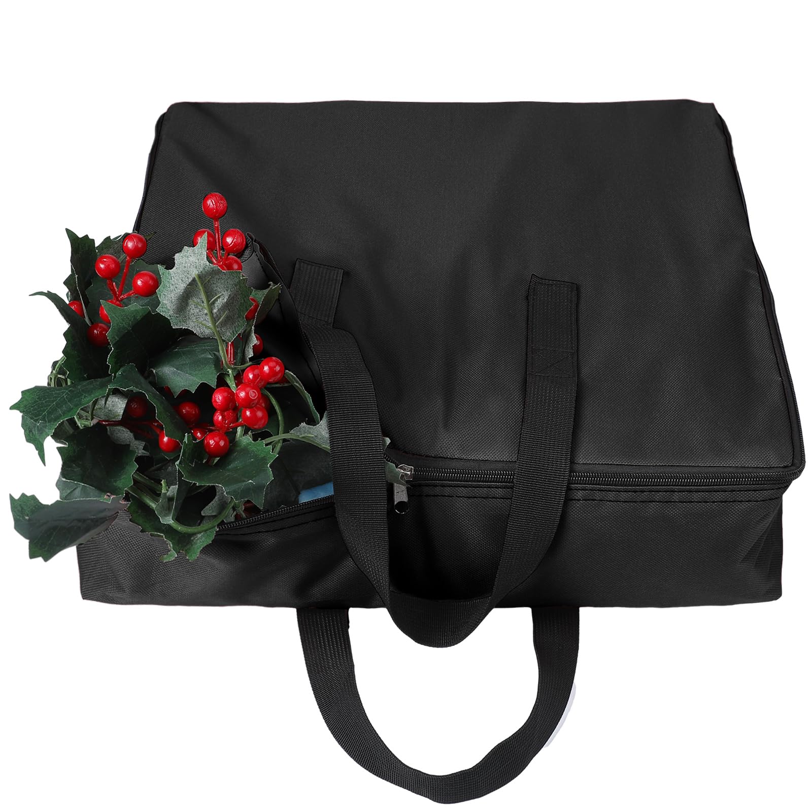 Oudain Pop Up Christmas Tree Storage Bag Large Storage Container Oxford Polyester Christmas Tree Bag with Handles and Zippers for Pop Up Xmas Decorations(30 x 30 x 4.3 Inch,Black)