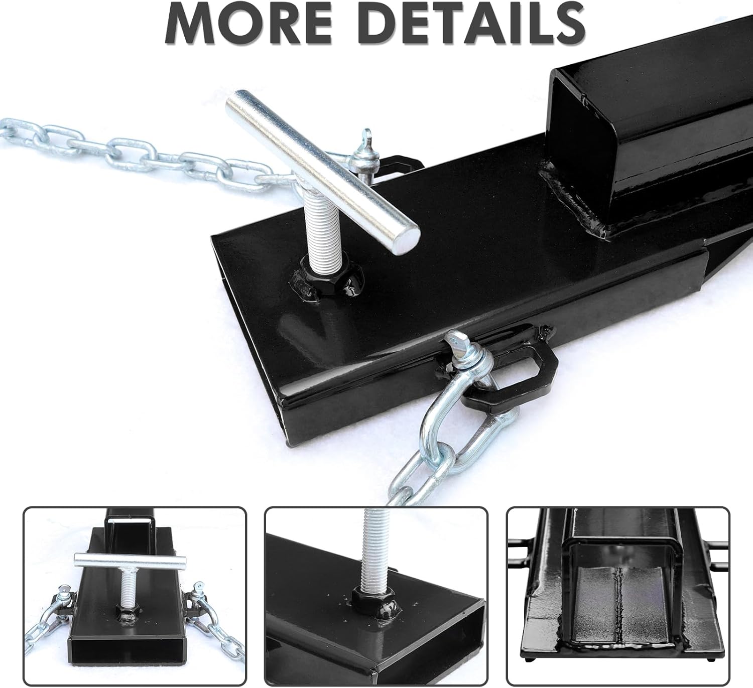 Forklift Trailer Hitch Attachment, EBESTTECH 1PC Fork Trailer Hitch Attachment 2" Receiver Trailer Towing Adapter with Chain Black