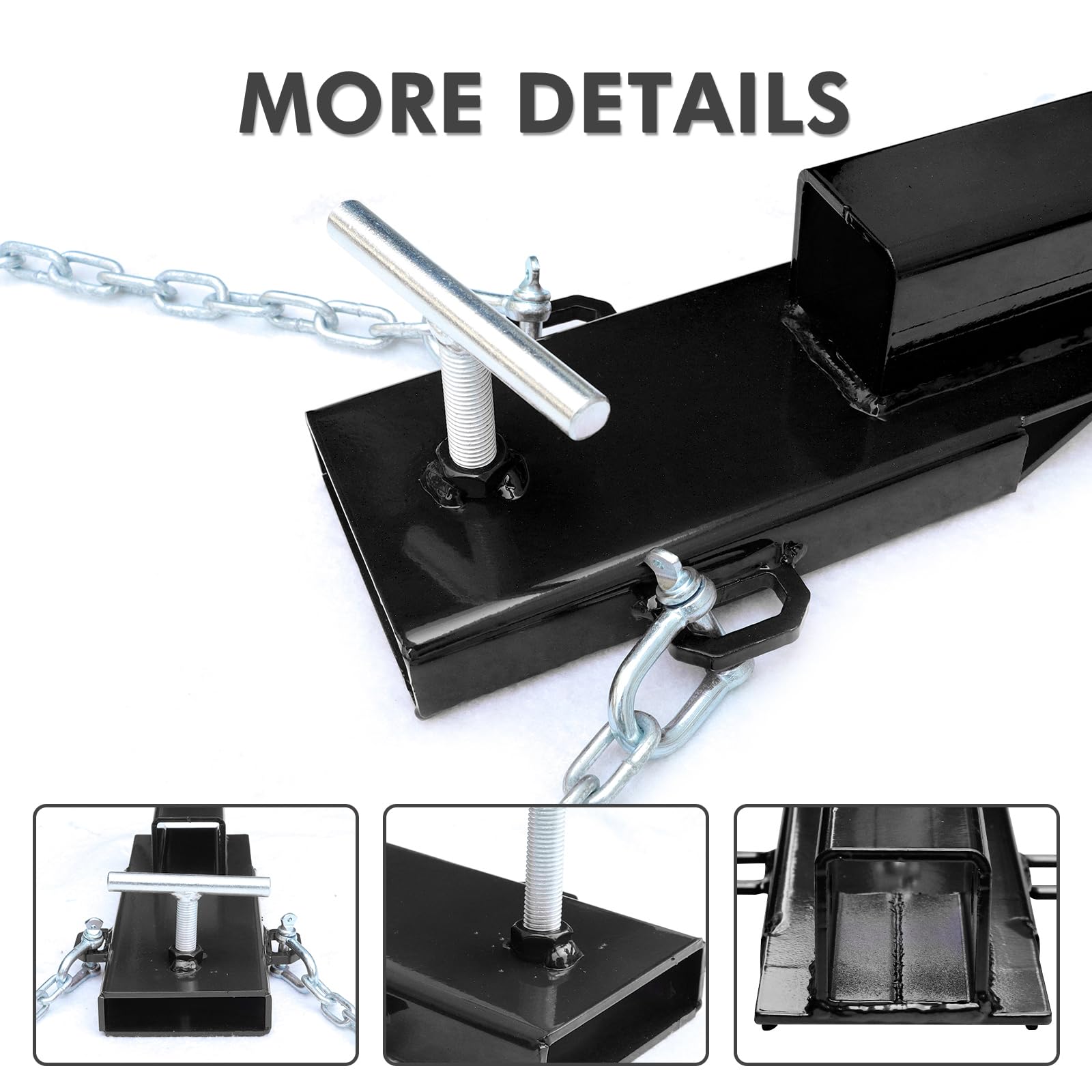 EBESTTECH - Enganche de remolque para carretilla elevadora con cadena, negro.