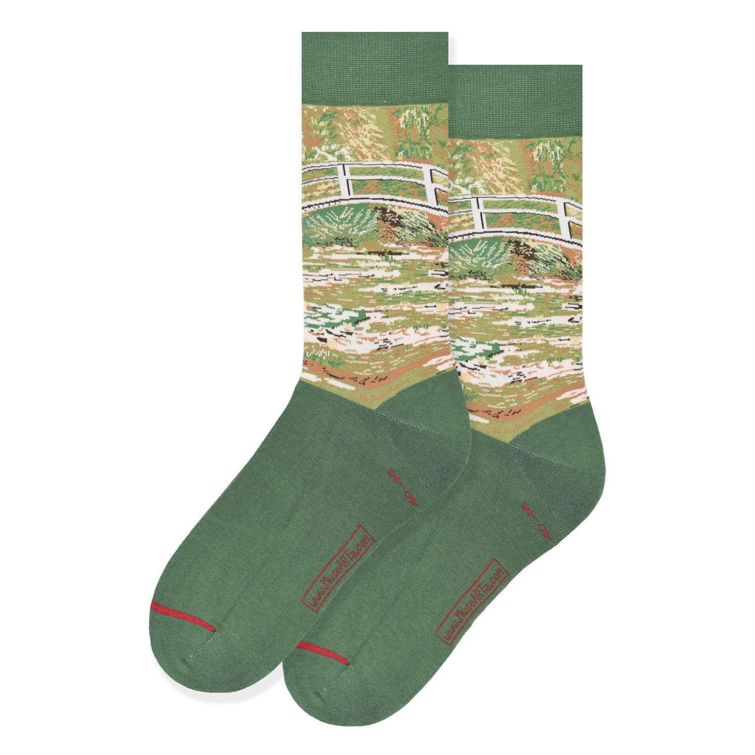 Musearta Unisex Green Claude Monet Socks, 36-40