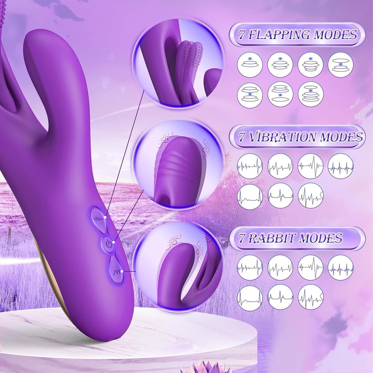 Vibrator Dildo Suction Vibrator Vibrater Sucking Vibrato Vibration Plate Nipples Clitoral Stimulator Heating Waterproof Sucking Modes 3-in-1 Sex Machine Vibrators G Spot Vibrator Women