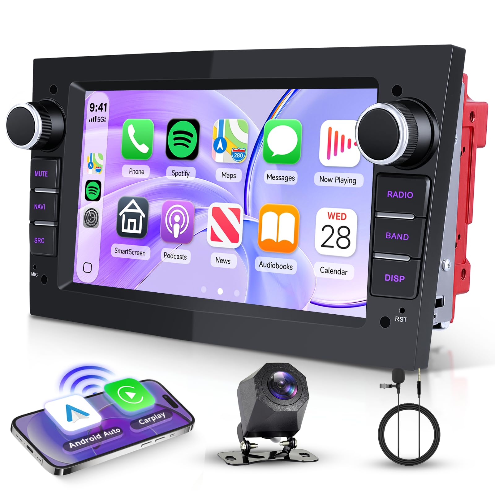 VECHTEL Autoradio pour Opel Corsa C/D Zafira B Astra H Meriva Vivaro Signum Comb, 7 Pouces IPS Écran Tactile Auto Radio avec CarPlay Android Auto sans Fil Bluetooth Radio FM/AM/RDS Caméra de Recul
