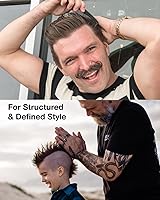 Vista 5 de ZEUS Pomada de arcilla para hombres, acabado mate, soluble en agua y extra firme, pomada de arcilla para peinar el cabello, fabricada en Estados