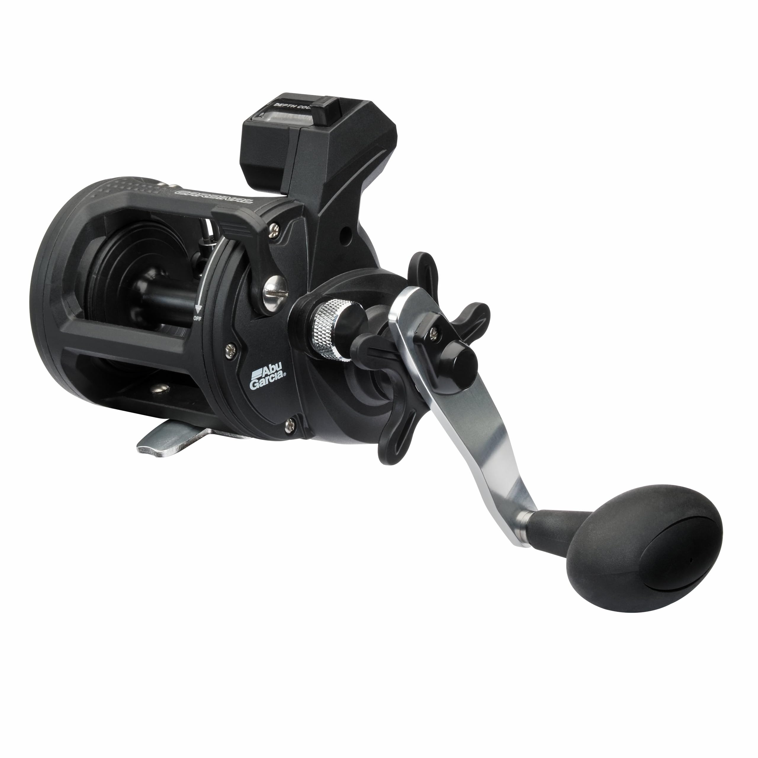 Abu Garcia Cardinal® Trolling Line Counter Carrete - Seguimiento de líneas de precisión, Capacidad de línea Alta, Agua Dulce y Salada, salmón, Lucio y Trucha de Lago, Black, 20 LC | Right Hand