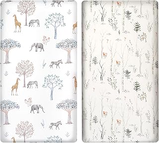 2 PCS Next to Me Crib Sheets, 100% Organic Cotton Cot Bed Sh