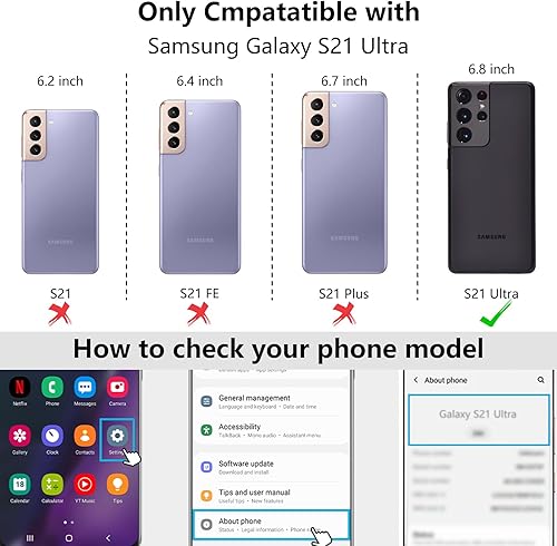 Miniatura 2 de ZTOFERA Funda Samsung Galaxy S21 Ultra 5G con soporte, funda de lujo con bonito borde chapado y patrón de corazones de amor, correa para la muñeca