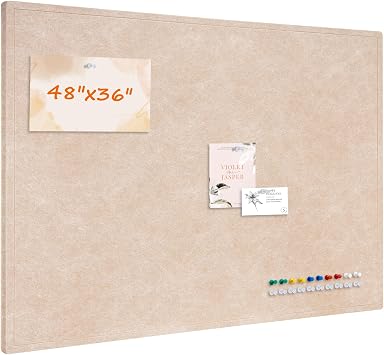 Large Bulletin Board, 48" x 36" Foldable Felt Pin Board for Wall, Brown