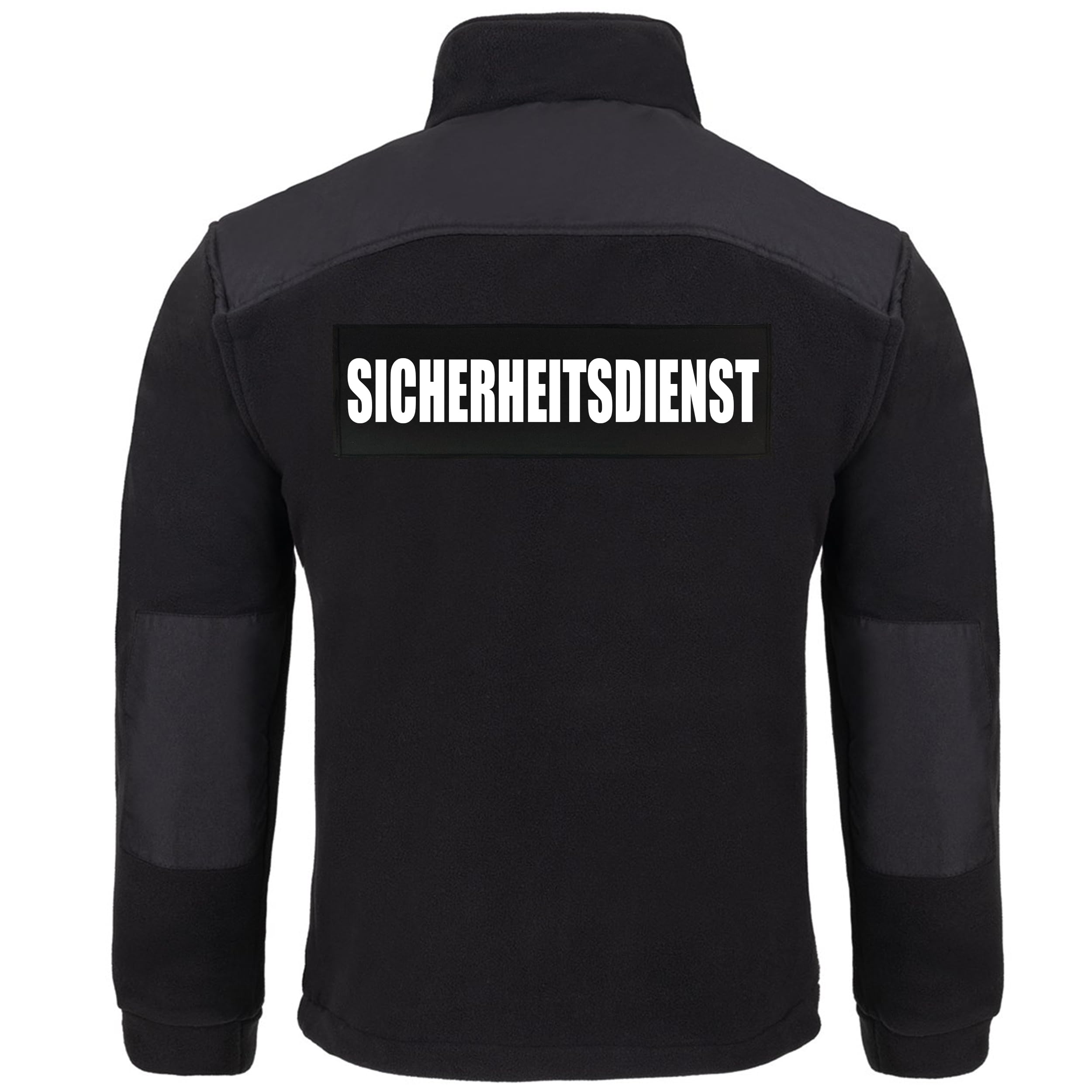 Sicherheitsdienst Fleecejacke Herren – Funktionale Arbeitsjacke aus warmem Polar-Fleece mit Aufdruck vorne & hinten, ideal als HI VIZ Security Fleece Jacke, Wachschutz, wahlweise mit Deutschlandflagge