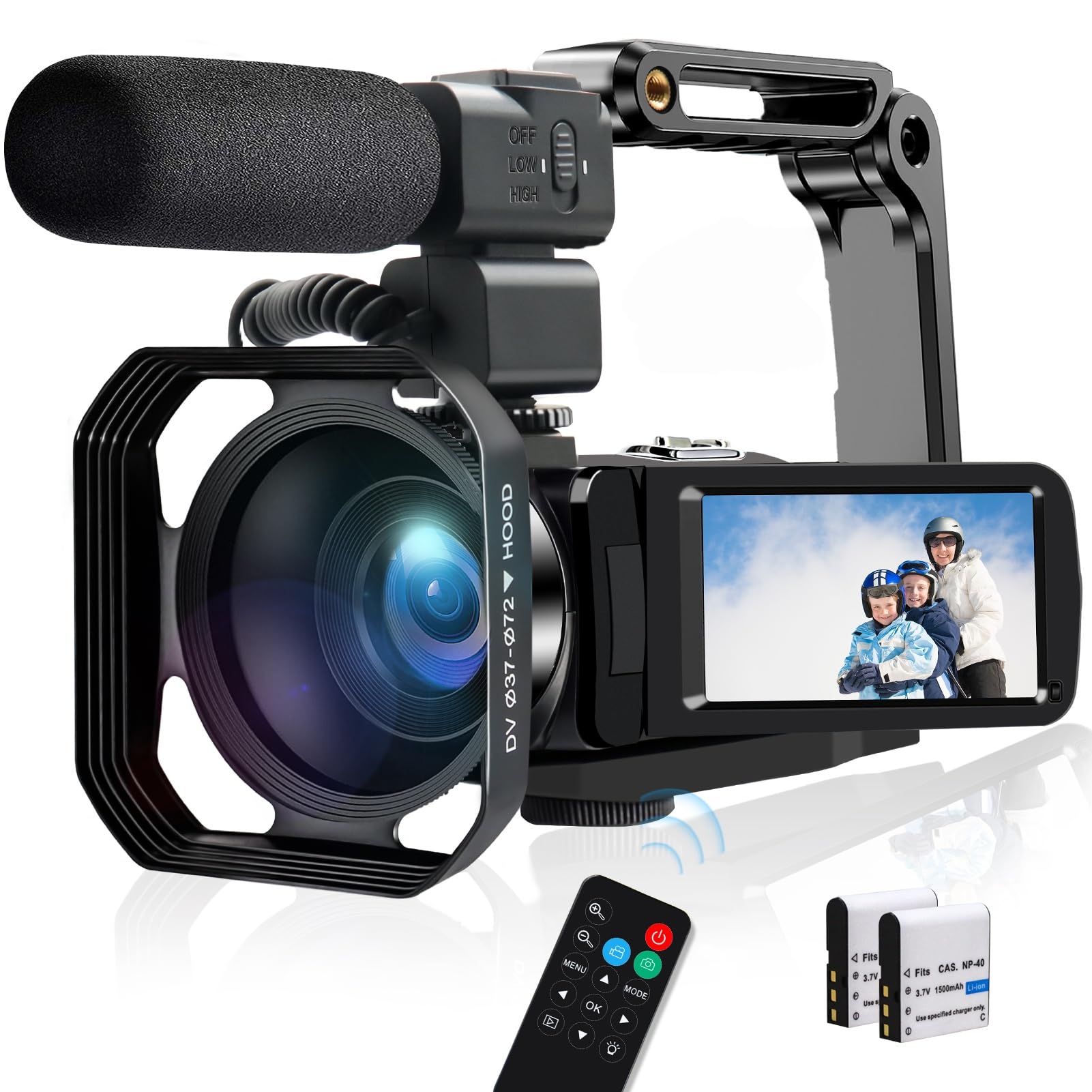 4K Video Camera Camcorder 48MP 30FPS IR Night Vision WiFi Camera Recorder, 18X Digital Zoom 3" Touch Screen Vlogging Camera for YouTube with Microphone, Lens Hood, Stabilizer, Remote Control-image-40