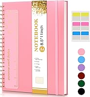 UEBZFOCS A4 Spiral Notebook 8.5x11 Pink College Ruled Journal, 100GSM Thick Paper, Durable Plastic Hardcover, 110 Pages for School Work Notes