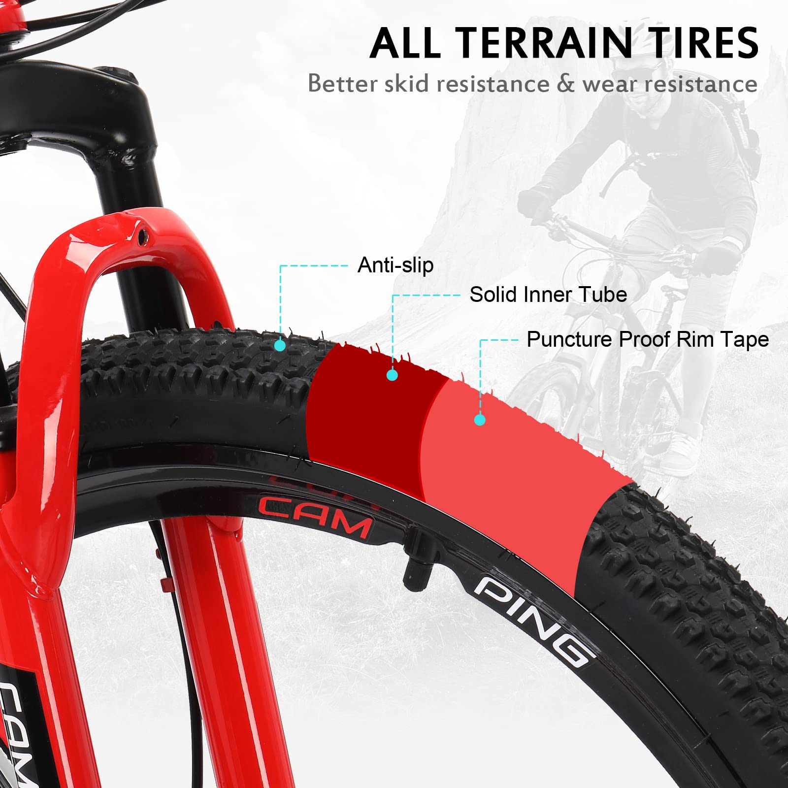 Ktaxon 26 Inch Foldable Mountain Bike, 21 Speed Folding Mountain Bike with Double Shock Effect, Powerful Mechanical Dual Disc Brakes, Unique Design and Ergonomic Frame & Cushion