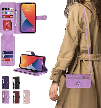 iPhone 14 Pro Max 2022 Compatible Smartphone Case iPhone14 Pro Max Shoulder Shoulder Case Shoulder & Hand iPhone 14 Pro Max Wallet Type Case with 2 Straps iPhone14 Pro Max 6.7 PU Leather Cover