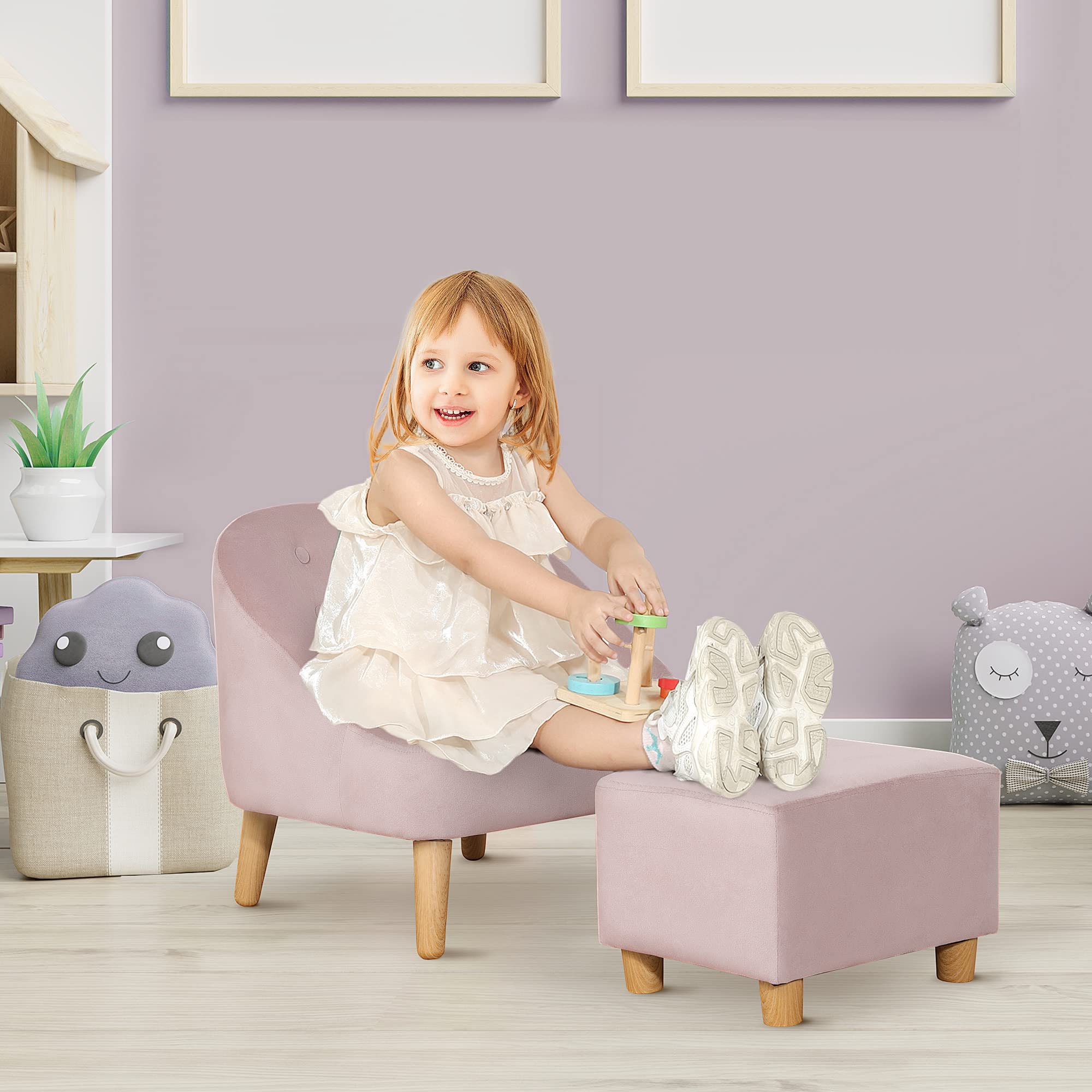 Fauteuil Inclinable Enfant HOMCOM - Cuir PU, Dossier Réglable, Repose-pieds, Porte-gobelet, 3-6 Ans