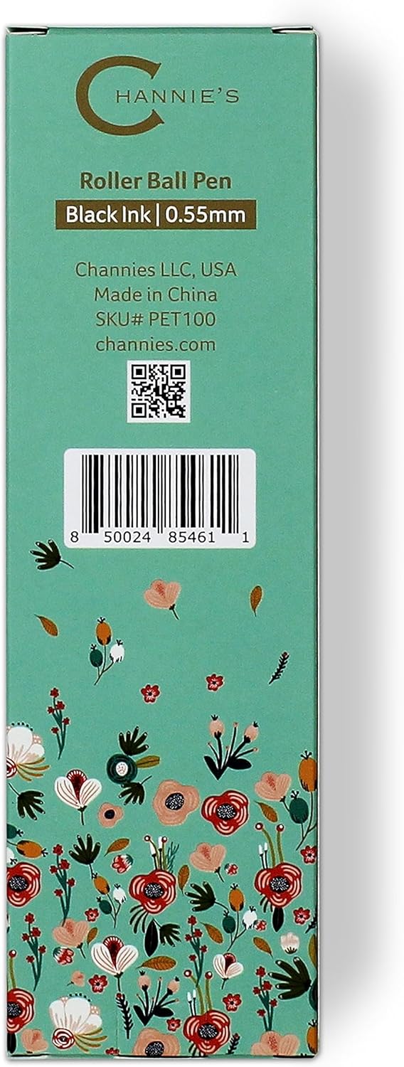 Channie's Beautiful Floral Rollerball Pen - Smooth Writing & Perfect for Home Office, Pen for Handwriting, Great Gift Idea for Teachers, Graduation Coworkers - Teal - Image 5