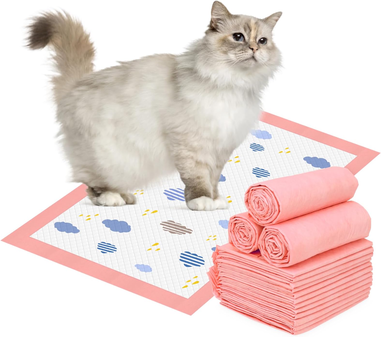 100 PCS Disposable Cat Litter Pads 17.7x13 Inch,for
