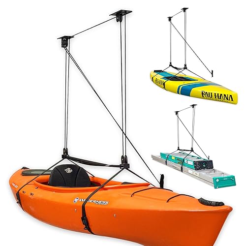 Kayak and Canoe Ceiling Hoist – Overhead Garage Storage Rack