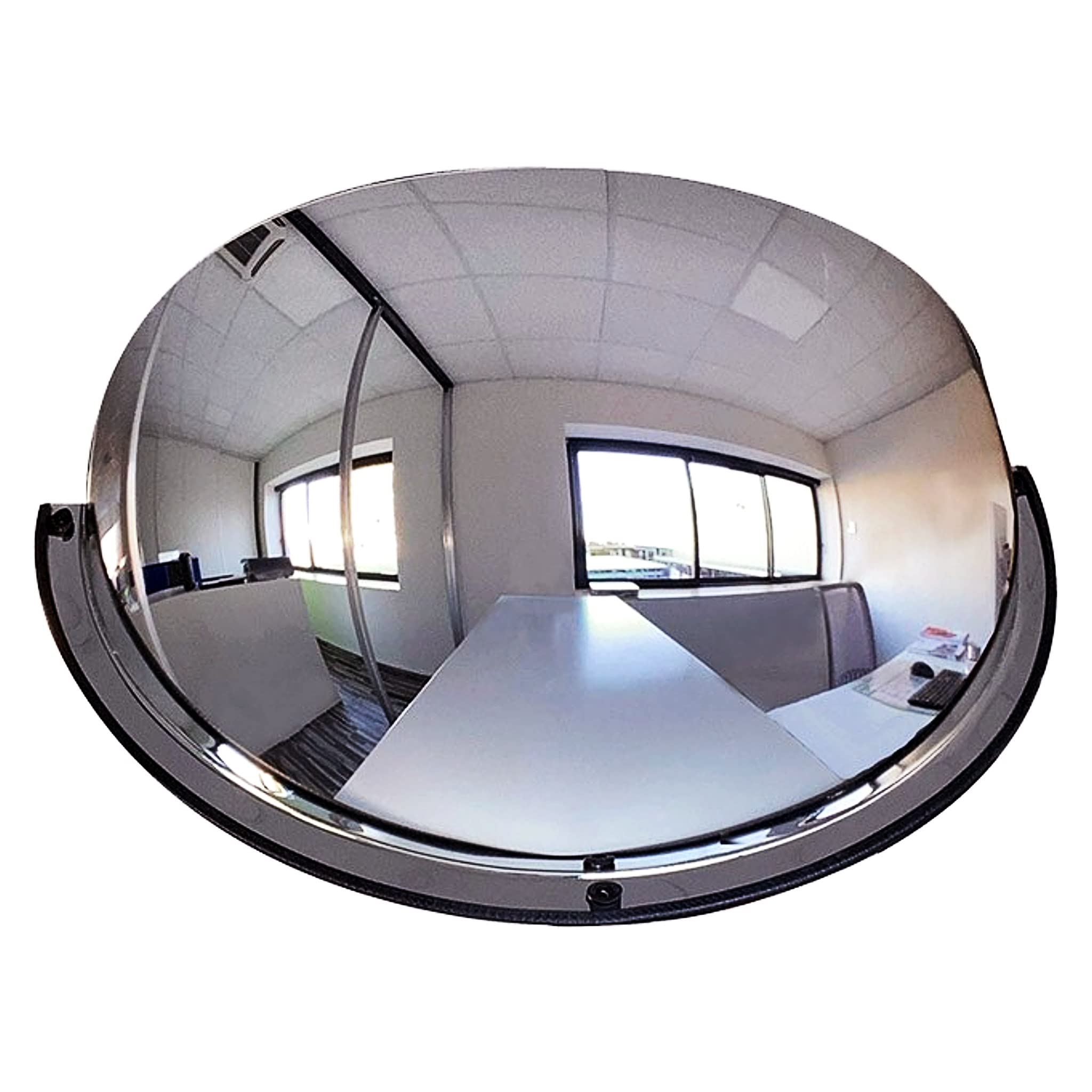 Bricoloco Miroir de sécurité 60 cm plafond demi-lune 180 degrés Grand miroir semi-circulaire de surveillance pour bureaux et magasins