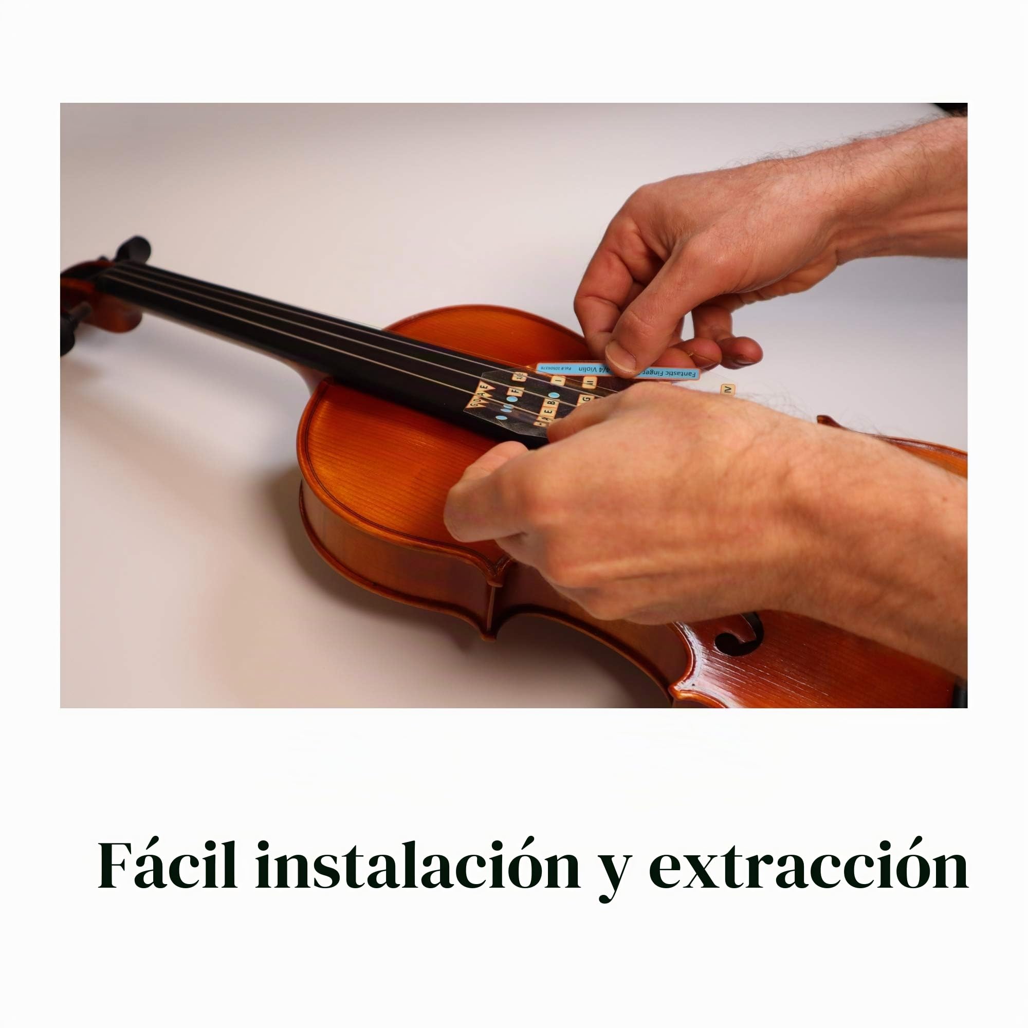 Fantástica guía de dedo para violines | Instrumentos musicales de cuerda | Pegatinas de toque y toque para aprender todas las notas | Guía de dedo para violín para niños/adultos | Juego