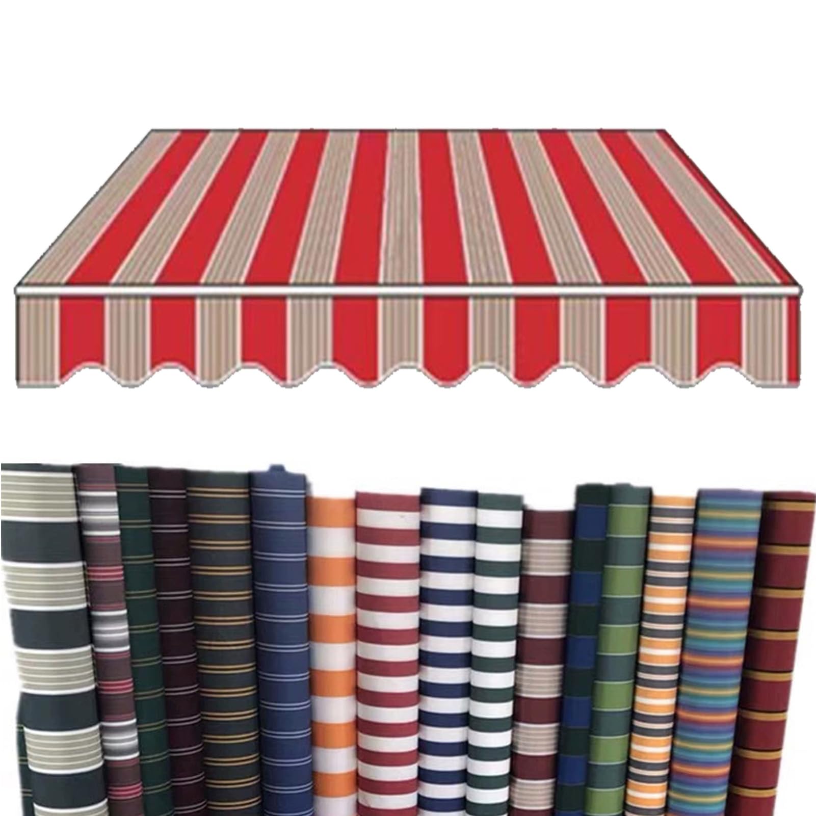Toldo retráctil con tela de repuesto impermeable de lona duradera 5m