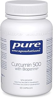 Pure Encapsulations - Curcumin 500 with Bioperine - Hypoallergenic Curcumin C3 Complex with Bioperine for Antioxidants and Good Health - 60 Vegetable Capsules