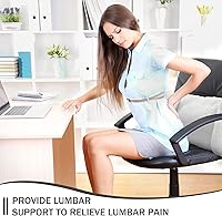 Vista 4 de Queekay Almohada de Soporte Lumbar de Vellón de 3 Secciones Almohada de Respaldo Silla de Oficina para Soporte de Espalda Cojín Lumbar Cómodo