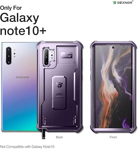 Miniatura 9 de Dexnor Funda para Samsung Galaxy Note 10+ Plus, [protector de pantalla y soporte integrados] Protección de grado militar resistente a prueba