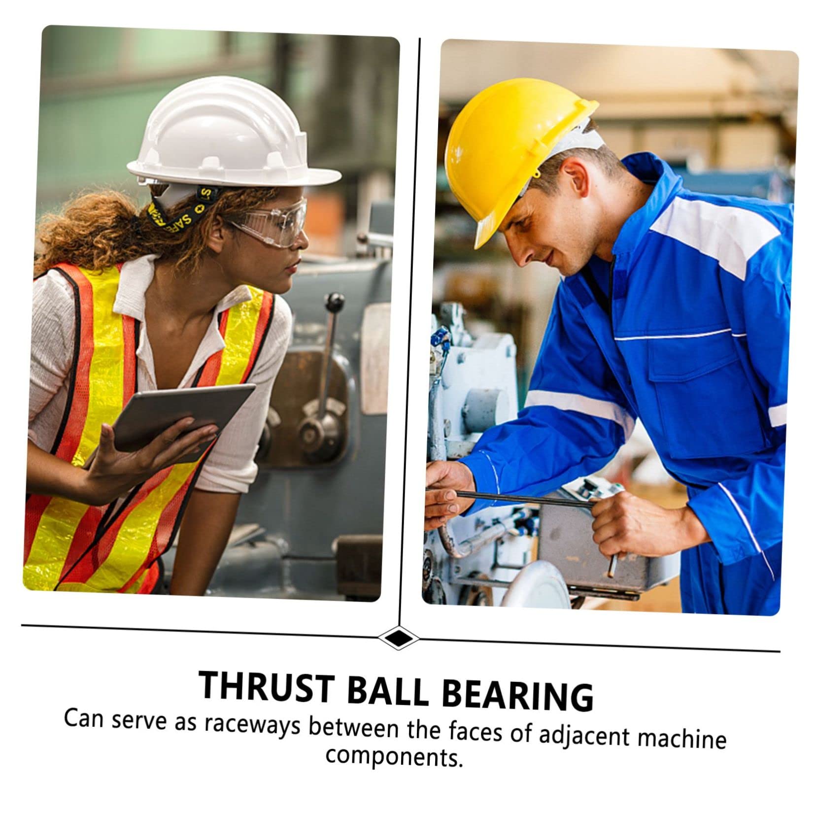 VILLFUL 10 Pcs Needle Roller Bearing Axial Roller Minimum Axial Space Bearing Thrust Bearing Flat Thrust Needle Bearing Key Chain Charger Silver High Temperature Bearing Steel