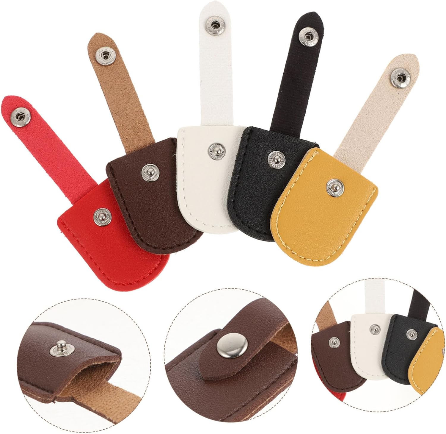 5Pcs Manicure Nipper Protective PU Covers for Cuticle Scissors Nail Art Tool Protection Portable Lightweight Nail Clippers Sheath for Salon and Home Use