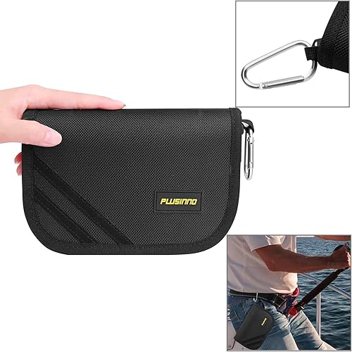 Miniatura 7 de PLUSINNO Señuelos de pesca para Bass 16pcs Spinner señuelos con bolsa de transporte portátil, señuelos de pesca de trucha para cebo de metal duro