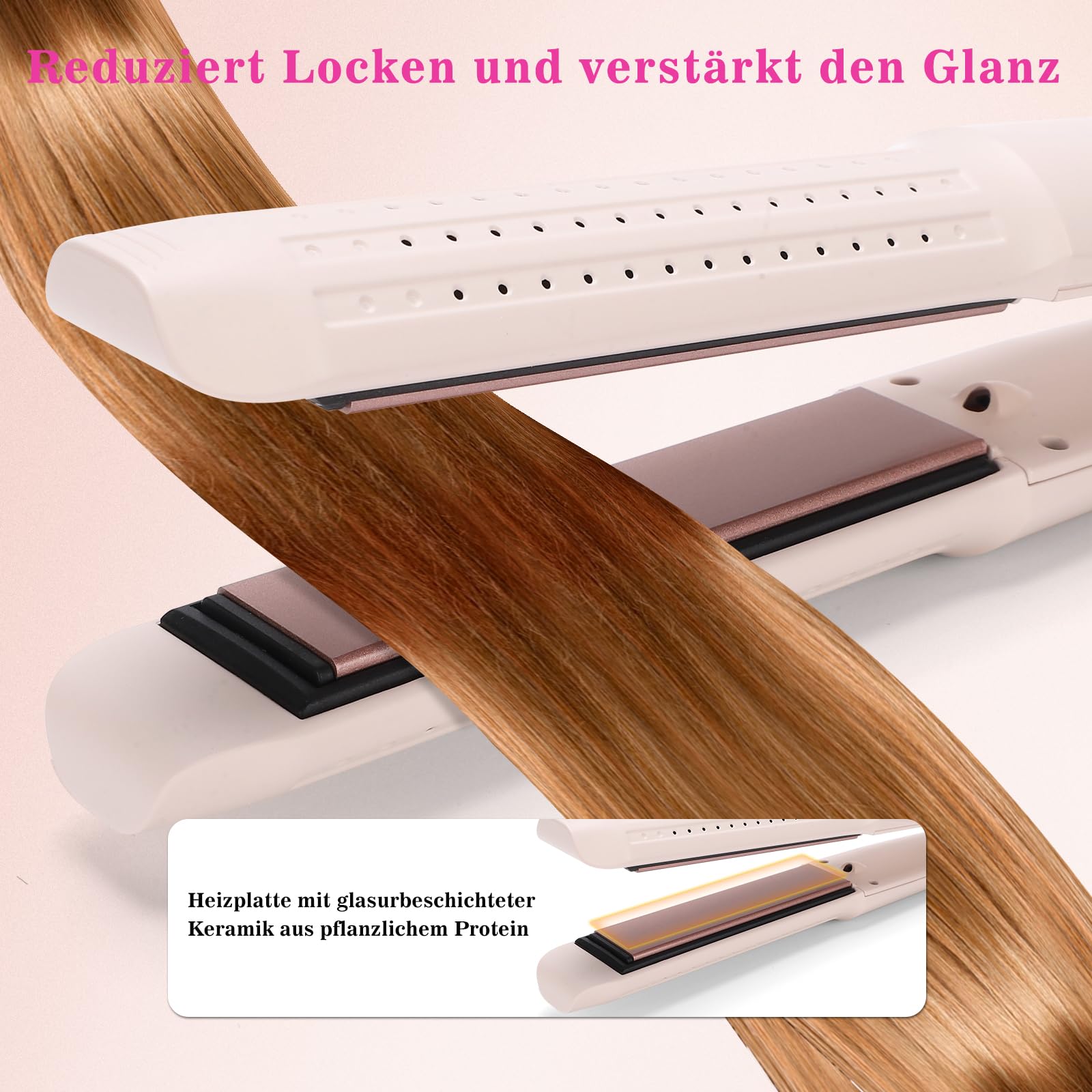 2-in-1 Lockenstab & Haarglätter mit Kaltluft, Negativ-Ionen