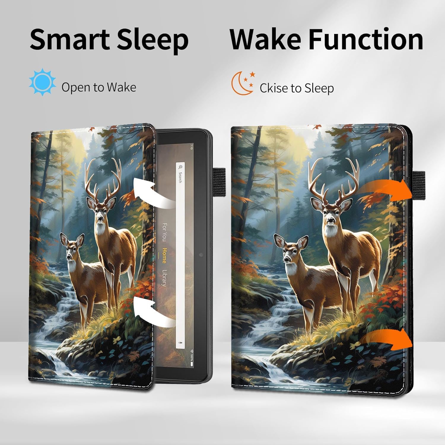Case for Amazon Kindle Fire Max 11 Tablet (13th Generation, 2023 Release) - Slim Fit Standing Cover with Auto Sleep/Wake for All-New Fire 11 Max Tablet，Deer in The Forest 4