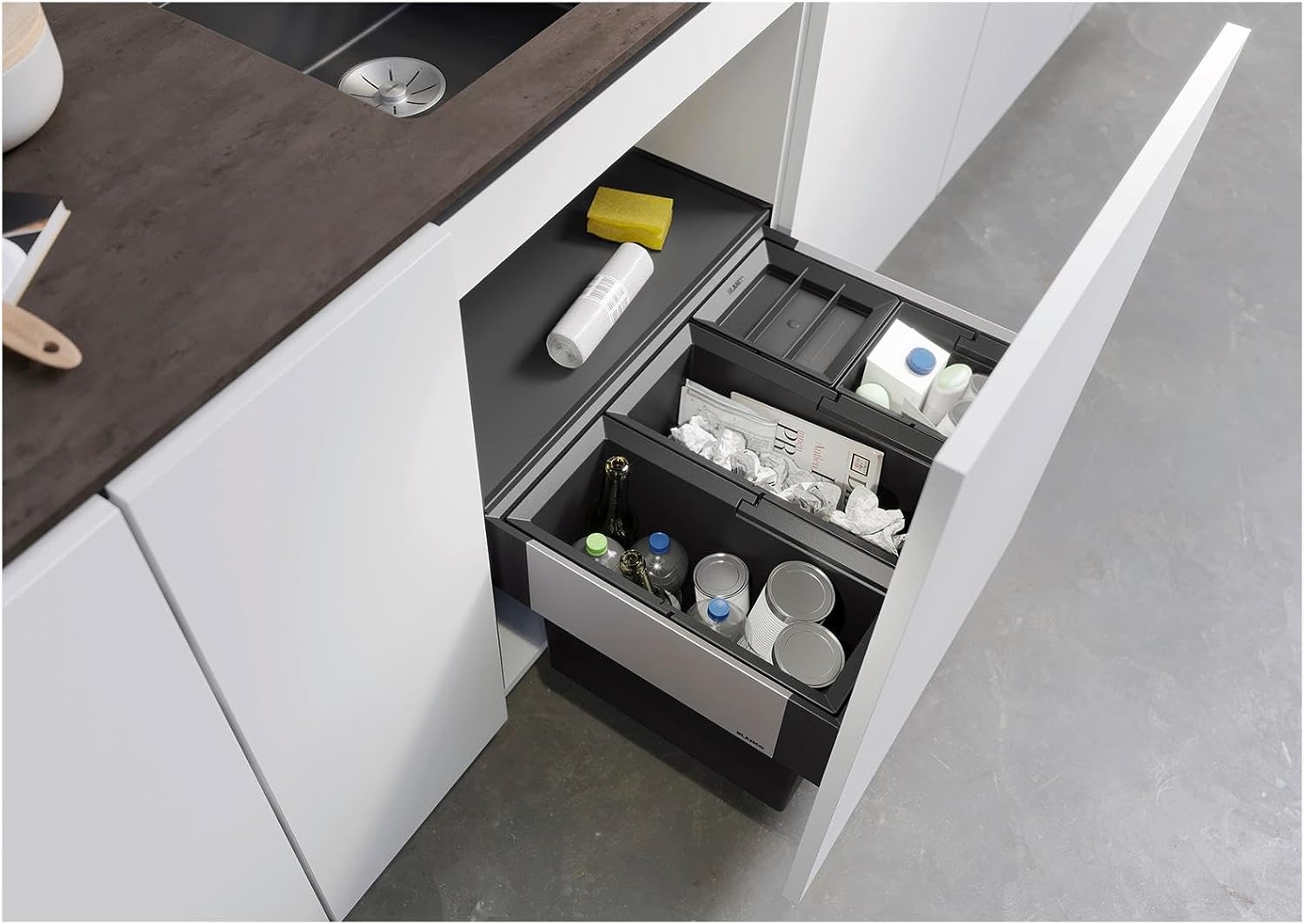 Blanco 526206 Select II 60/4 Kitchen Waste sorter Container 60/4-526206, Black, Medium