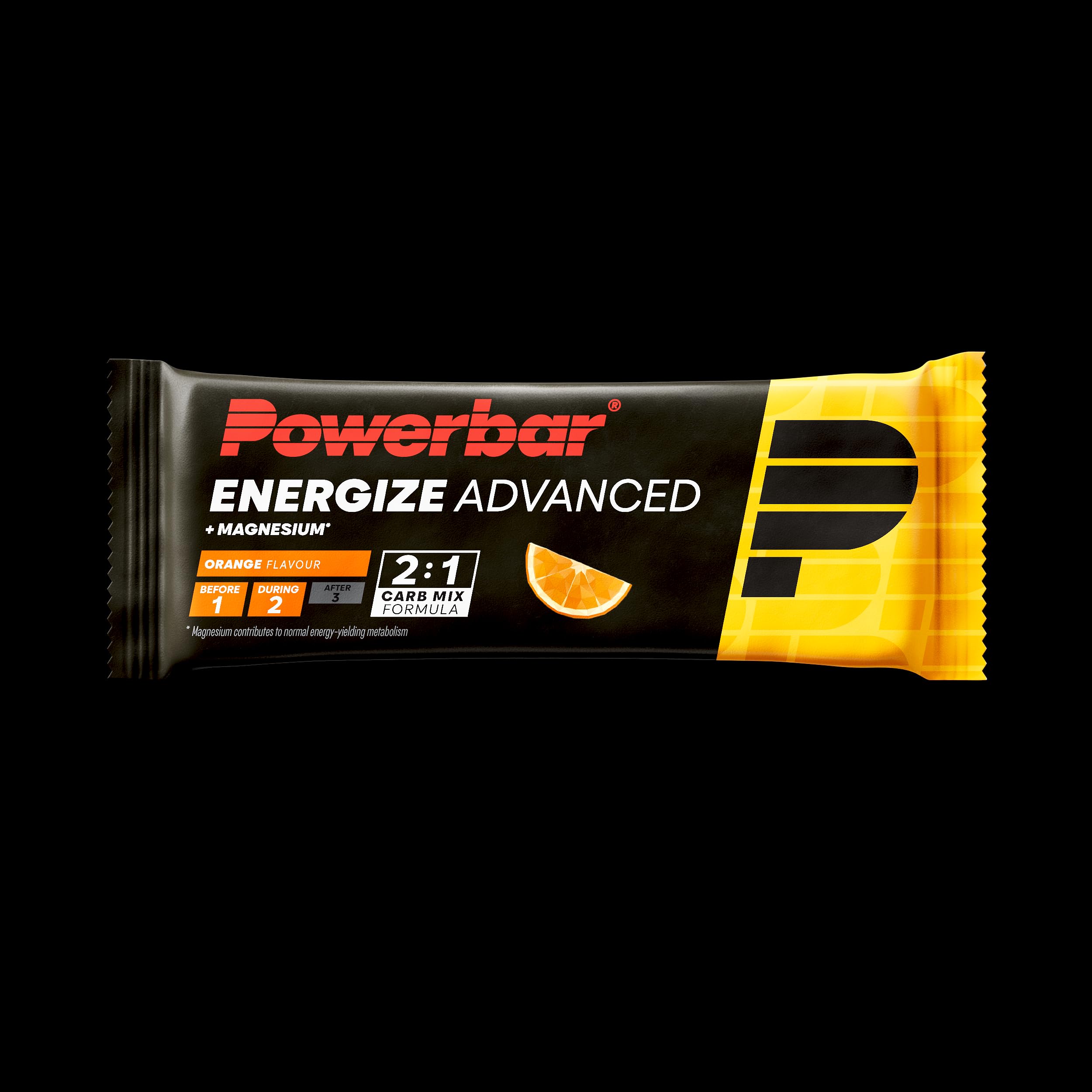 Powerbar - Energize Advanced - Orange - 15x55g - Barretta energetica ad alto contenuto di carboidrati - magnesio e sodio