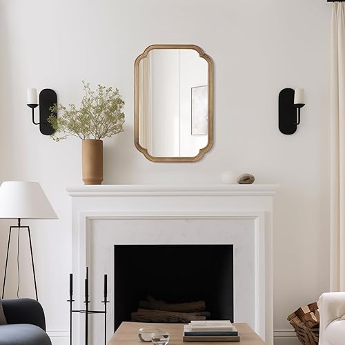 Vista 106 de WallBeyond Espejos de baño de madera para montar en la pared, espejos de pared con marco de madera rústica de 16 x 20 pulgadas, espejos de pared